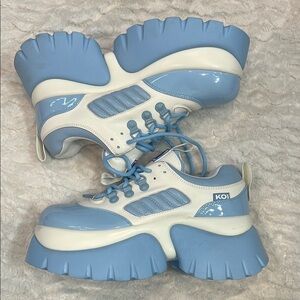 KOI dolls kill Light Blueberry Summer White Chunky platform Sneaker size 7 women